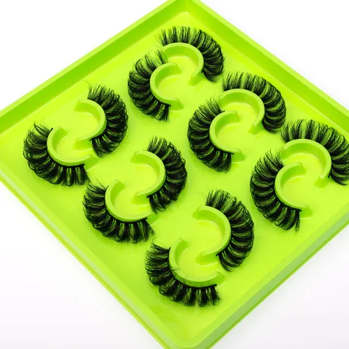 Vista 14 de Paquete de 6 pares de pestañas postizas esponjosas de imitación natural de visón sintético 3D (3DQG-115)