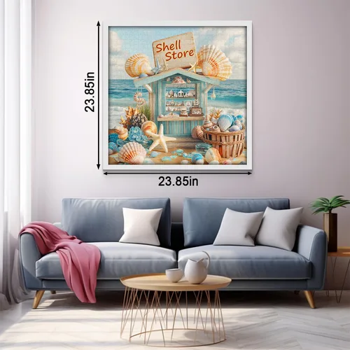 Vista 5 de Rompecabezas de conchas marinas para adultos de 1000 piezas, rompecabezas de arte de estrellas de mar de playa, rompecabezas desafiante del océano