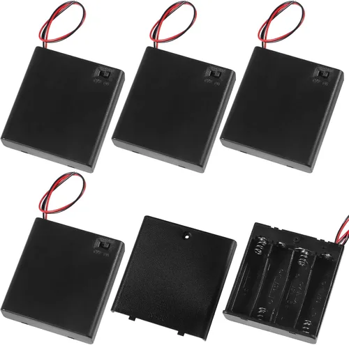 Vista 12 de 3 unids 2 AA titular de la batería USB hembra Socket 2 AA caja de batería titular con cubierta e interruptor de encendido/apagado