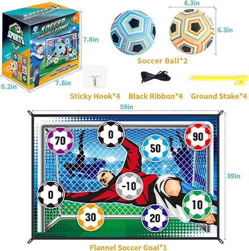 Vista 2 de Juego de alfombrillas de juego de pelota de fútbol, pelota de fútbol pegajosa para interiores, juego de fiesta de lanzamiento, juguetes deportivos