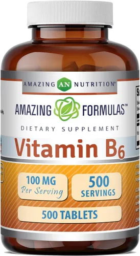 Vista 7 de Amazing Formulas Vitamina B6 piridoxina 100 mg 100 tabletas Suplemento Sin OMG Sin gluten Fabricado en Estados Unidos