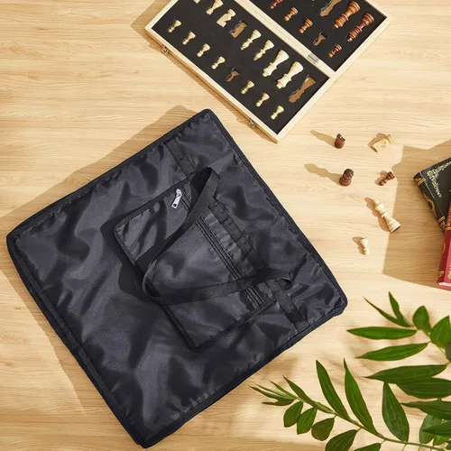 Vista 6 de Bolsa de ajedrez estándar de pulgadas con un solo bolsillo con cremallera para almacenar tu equipo, un regalo ideal (20 x 20 pulgadas)