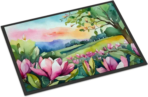 Vista 66 de Caroline's Treasures DAC1621MAT - Felpudo con diseño de camelia en acuarela de 18 x 27 pulgadas, tapete para puerta delantera, para interiores
