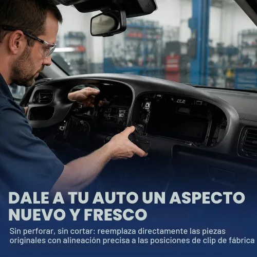 Vista 6 de PIT66 Bisel de Almohadilla de Tablero Negro Compatible con Ford F150 1997-2003/ Compatible con Ford Expedition 1997-2003