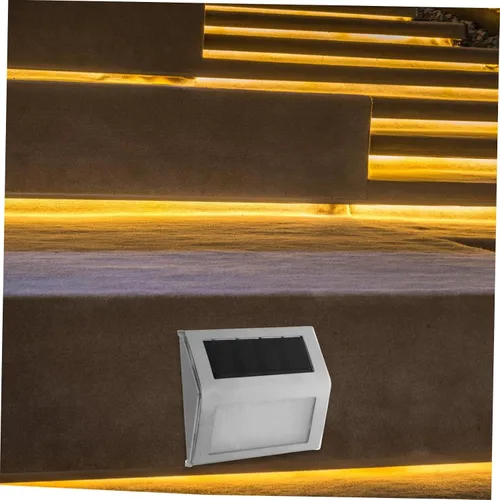 Vista 7 de DOITOOL Lar Step Lights para exteriores Paquete de 4 luces solares de acero inoxidable para escaleras, luces de escalón, lámpara de pared solar