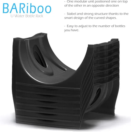 Vista 5 de Bariboo Estante apilable para almacenamiento de botellas de agua, organizador de 5 galones, soporte para jarra para organización de cocina, gabinete