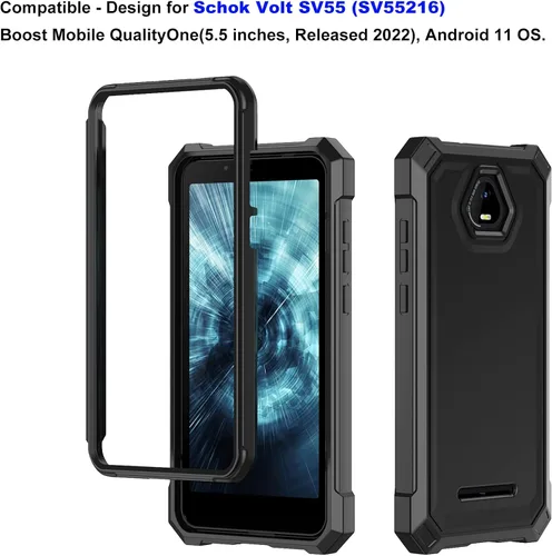 Vista 2 de Ailiber Funda para teléfono Volt SV55, Schok SV55 y protector de pantalla (SV55216), protección de estructura de doble capa, parachoques de TPU