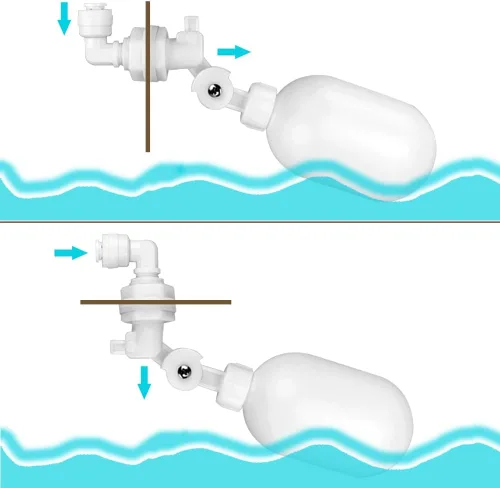 Vista 2 de Válvula de bola flotante de 1/4 de pulgada de conexión rápida de plástico ajustable tanque de agua válvula de control de nivel (paquete de 3)