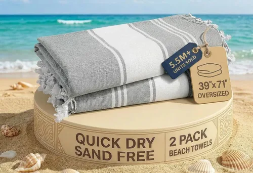 Vista 74 de LANE LINEN - Paquete de 4 toallas de playa de gran tamaño, toalla de piscina prelavada, extragrande, de secado rápido y sin arena, toalla de viaje