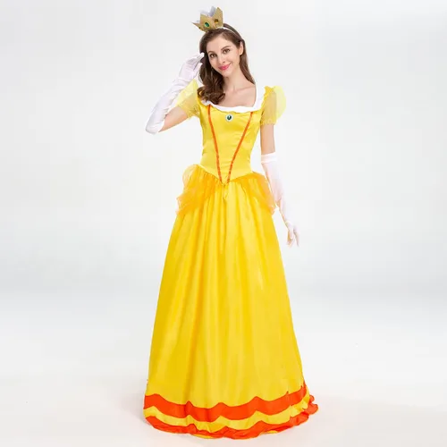 Vista 3 de IBTOM CASTLE Womens Princess Movie Character Costume Adult Cosplay Dress Crown Halloween Carnival Party Fancy Dress Up