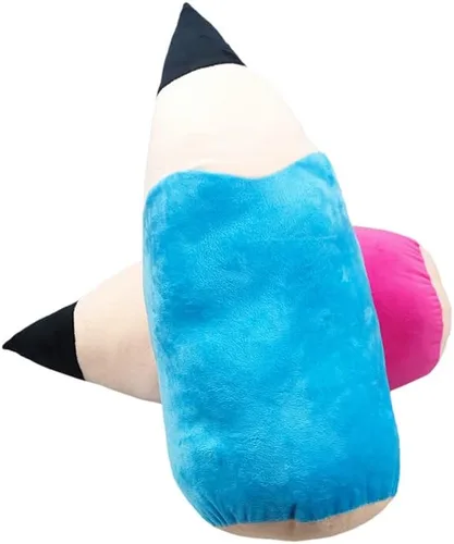 Vista 2 de Cojín grande creativo lindo de la felpa del lápiz, regalos de cumpleaños de hombres y mujeres. Azul-20 pulgadas