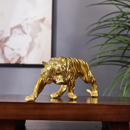 Vista 3 de Estatua de tigre grande de 15.5 pulgadas, escultura, regalos coleccionables para amantes del tigre, oficina, decoración del hogar, accesorios