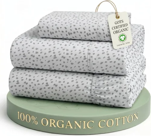 Vista 64 de LANE LINEN - Juego de 2 sábanas de fibras largas 100 % algodón orgánico, percal de fibras largas, ultrasuave y transpirable, para colchones de hasta