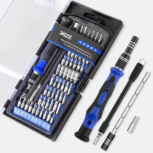 Vista 7 de XOOL Kit de destornilladores de precisión 62 en 1, kit de herramientas de reparación de electrónicos, kit de destornillador magnético con eje