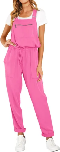 Vista 5 de ReachMe Overol con pechera ajustable para mujer, estilo casual, holgado, con bolsillos