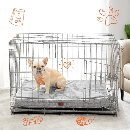 Vista 8 de EHEYCIGA Cama grande lavable para perros con espuma viscoelástica, 35 x 23 Gris