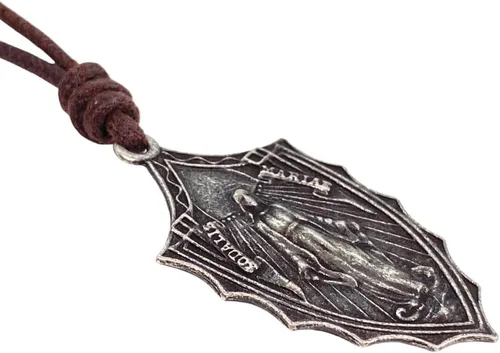 Vista 3 de Collar de medalla milagrosa de plata, medalla italiana para mujer, regalo para hombre, joyería religiosa, colgante católico, protección y gracia