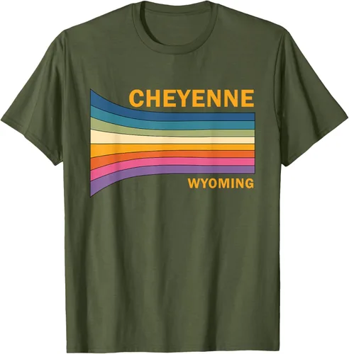 Vista 7 de Retro Vintage 70s Cheyenne Wyoming camiseta