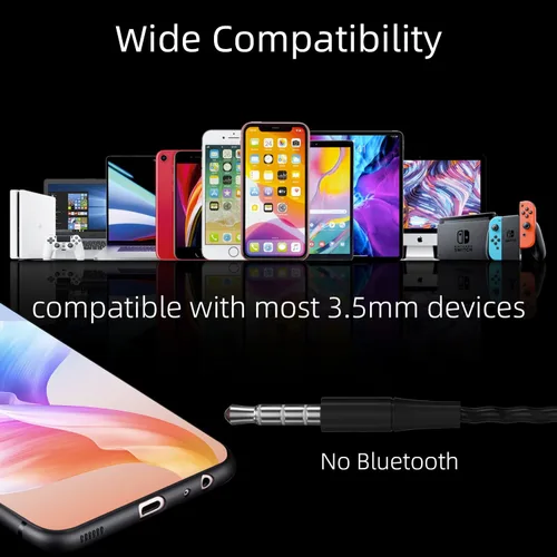Vista 7 de Auriculares con cable con micrófono, paquete de 5, auriculares intrauditivos con estéreo de graves pesados, auriculares con cable con aislamiento