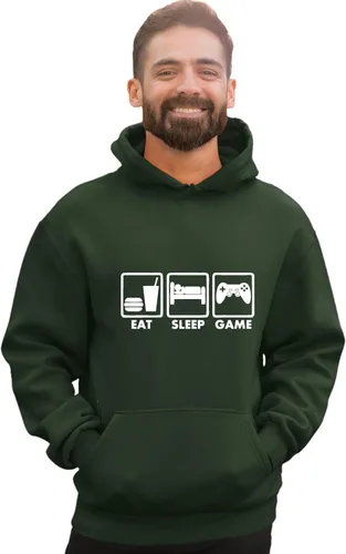 Vista 33 de Go All Out Eat Sleep Game - Sudadera con capucha para hombre y mujer Verde Irlandés