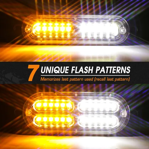 Vista 3 de 12 luces estroboscópicas intermitentes con función de sincronización, para montaje en superficie, luces de emergencia, de advertencia