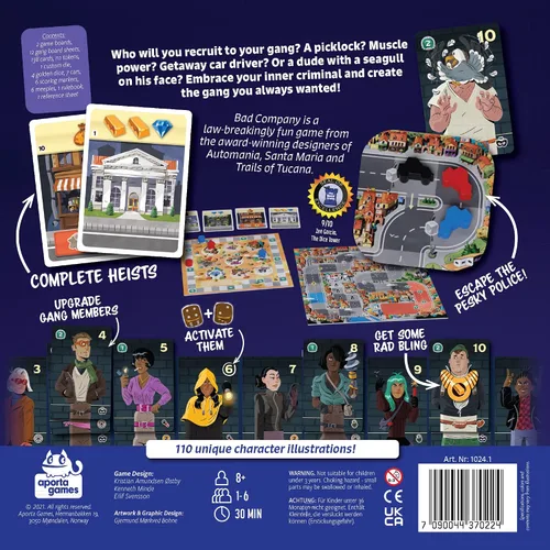 Vista 3 de Matagot Bad Company - Juego de mesa Juego de estrategia de colección temática de atraco de pandillas Divertido juego familiar para niños
