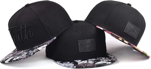 Vista 7 de Sombrero Snapback Floral Parche Negro por BloomTan), Negro