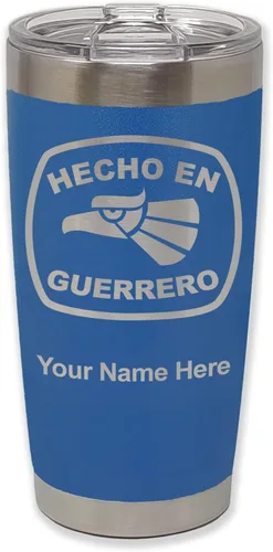 Vista 36 de LaserGram Vaso aislado al vacío de 20 onzas, hecho en Guerrero, grabado personalizado incluido (negro)