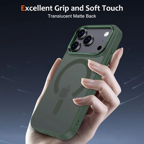Vista 1316 de Anuck - Funda magnética para iPhone 11 compatible con MagSafe, carcasa trasera mate translúcida dura, borde de TPU, delgada, resistente a impactos