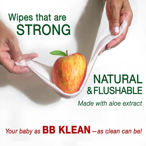 Vista 4 de B.B. Klean Toallitas desechables para bebé, hipoalergénicas, para piel sensible, gruesas y absorbentes, duraderas, sin perfume, 99.9% de agua
