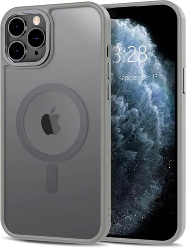 Vista 17 de Anuck - Funda magnética para iPhone 11 compatible con MagSafe, carcasa trasera mate translúcida dura, borde de TPU, delgada, resistente a impactos