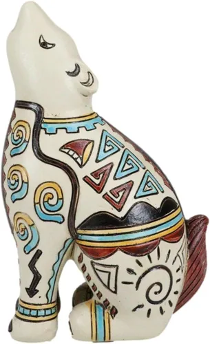 Vista 4 de Ebros Gift Nativo tribal americano azteca hopi estilo indio aullando lobo animal tótem espíritu colección celestial cielo y tierra inspirados