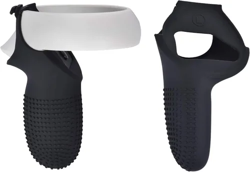 Vista 6 de XIAOGE Accesorios de control para Oculus Quest 2 con combo de cubierta facial accesorio de auriculares VR a prueba de sudor y anticolisión