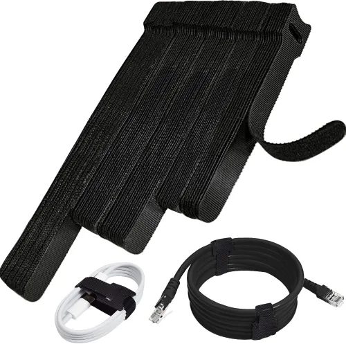 Vista 9 de 70 bridas de cables reutilizables color rosa, para organizar cables, reutilizables, para electrónica, de gancho y bucle para computadora, de 4, 6, 8