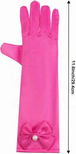 Vista 3 de Zhanmai 6 pares de guantes de satén de princesa, guantes largos formales para fiestas