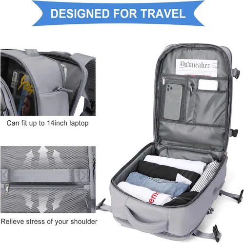 Vista 6 de Mochila de viaje grande para mujer, mochila de transporte, mochila de senderismo impermeable, mochila deportiva al aire libre, mochila casual