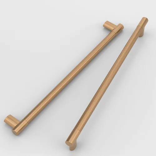 Vista 9 de Paquete de 10 manijas de gabinete de cocina de bronce champán moleteado de 3 pulgadas (2.992 in), tiradores de gabinete de color dorado champán