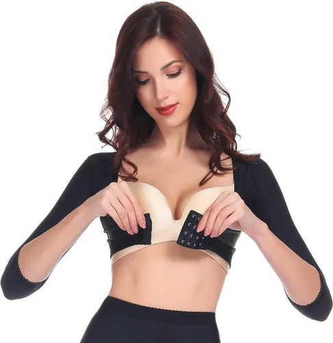 Vista 6 de Larrycard Upper Arm Shaper Post Surgical Slimmer Compression Sleeves Posture Corrector Tops Shapewear for Women