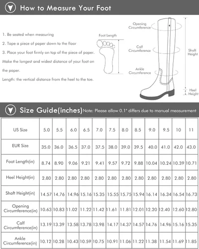 Vista 6 de Coutgo Botas vaqueras altas hasta la rodilla para mujer, botas altas de equitación con tacón de bloque grueso, punta cuadrada