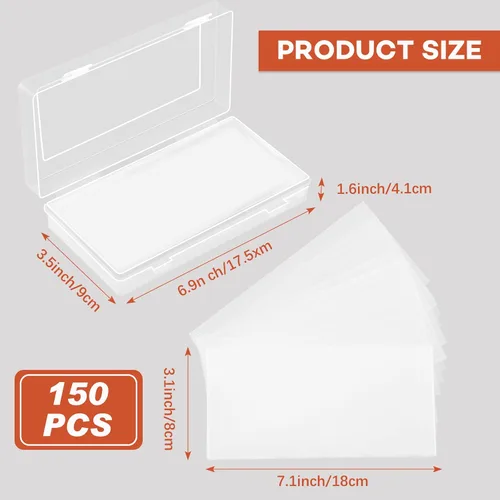 Vista 2 de Shappy 151 fundas transparentes para dinero con estuche de almacenamiento de plástico, soportes de dinero de papel, fundas para billetes de dólar