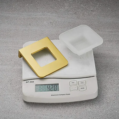 Vista 8 de Jabonera de aluminio para ducha, soporte para jabón de barra de pared para baño, cocina, cesta de jabón dorada cepillada