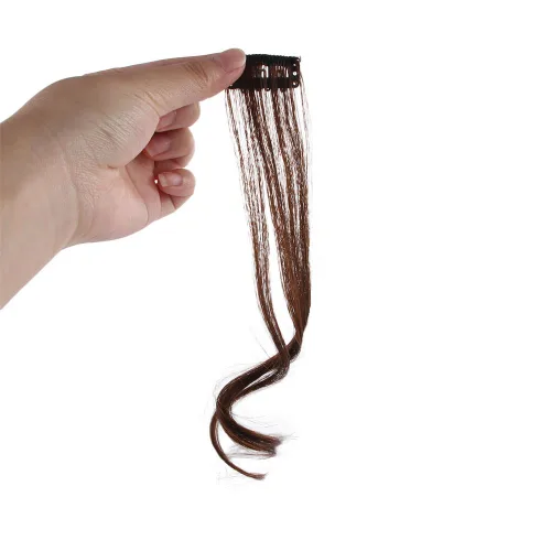 Vista 4 de Vctitil Flequillo de pelo falso para mujer, fleco lateral natural, fleco lateral largo, ondulado, rizado, clip en fleco lateral frontal (negro)