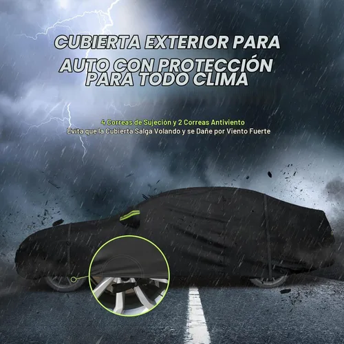 Vista 4 de Favoto Funda completa para coche de sedán, ajuste universal, de 167 a 185 pulgadas, 5 capas, resistente, protección solar, impermeable, a prueba