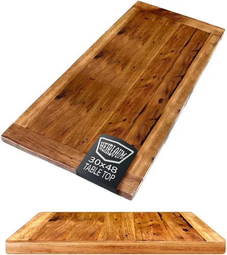 Vista 28 de Mesa de madera recuperada, pieza de madera reciclada rústica perfecta para cocinas, comedor y mesas auxiliares