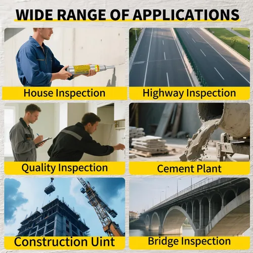Vista 9 de HD-225A - Probador profesional de martillo de rebote de hormigón, herramienta de medidor de prueba de resiliómetro portátil con rango de 10-60