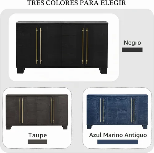 Vista 8 de Armario de almacenamiento de madera con estantes ajustables, mesa de consola de estilo tradicional con manija de puerta de flores talladas para sala