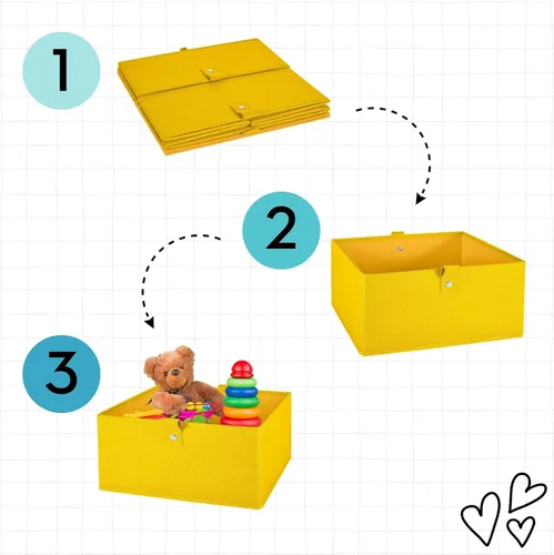 Vista 5 de RiverRidge Set de 2 contenedores de almacenamiento plegables para niños - Organizador de 10.5" con asas - Organizador de armario color oliva