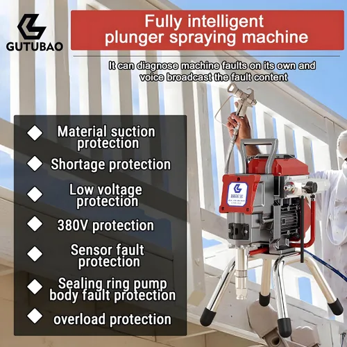Vista 7 de Kit de pulverizador de pintura sin aire 925, máquina de pintura sin aire de alta eficiencia con extensión de 19.68", puntas 515, 517, 519