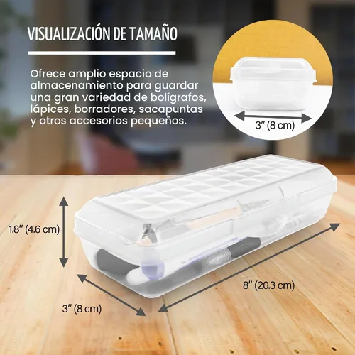 Vista 2 de BAZIC PRODUCTS LUCENT - Caja de lápices transparente, tapa con cierre a