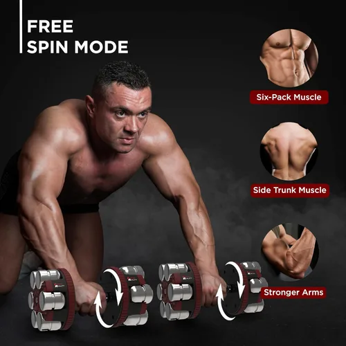 Vista 5 de Fitness Reality 1 par de mancuernas ajustables de 10 a 45 libras, incrementos de 3 libras, pesas rusas de peso ajustable
